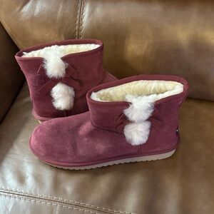 Koolaburra NEW Burgundy Suede Ankle Boots Size 11M